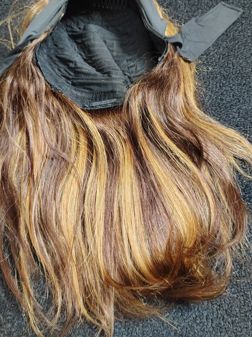Ombre Highlight Headband Wig Human Hair Straight 14 inch